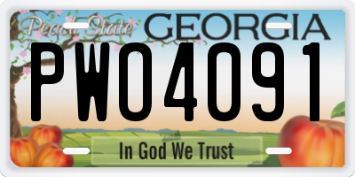 GA license plate PWO4091