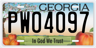GA license plate PWO4097