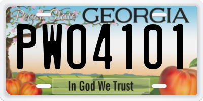 GA license plate PWO4101