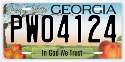 GA license plate PWO4124