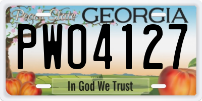GA license plate PWO4127