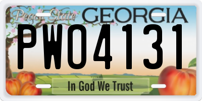 GA license plate PWO4131