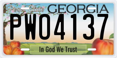 GA license plate PWO4137