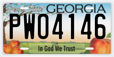 GA license plate PWO4146