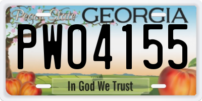 GA license plate PWO4155