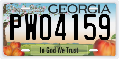 GA license plate PWO4159