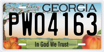 GA license plate PWO4163