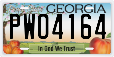 GA license plate PWO4164