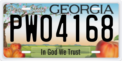 GA license plate PWO4168