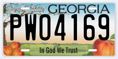 GA license plate PWO4169