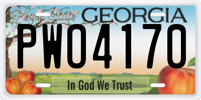 GA license plate PWO4170