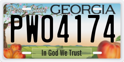 GA license plate PWO4174