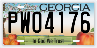 GA license plate PWO4176