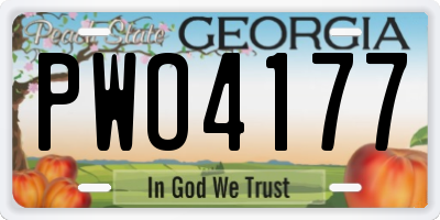 GA license plate PWO4177