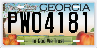 GA license plate PWO4181