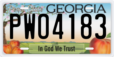 GA license plate PWO4183