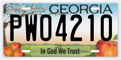 GA license plate PWO4210