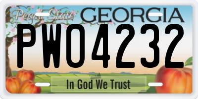 GA license plate PWO4232