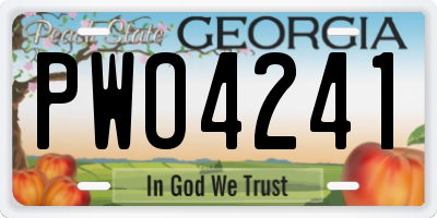 GA license plate PWO4241