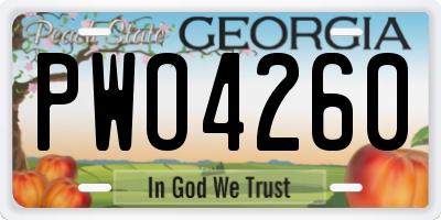GA license plate PWO4260