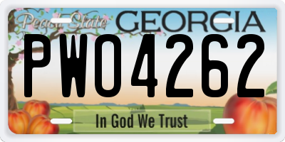 GA license plate PWO4262