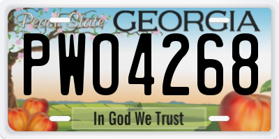 GA license plate PWO4268