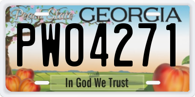 GA license plate PWO4271
