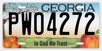 GA license plate PWO4272