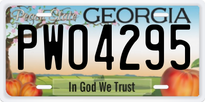 GA license plate PWO4295