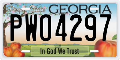 GA license plate PWO4297