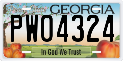 GA license plate PWO4324