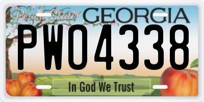 GA license plate PWO4338
