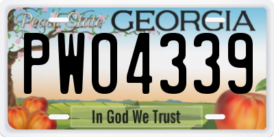 GA license plate PWO4339
