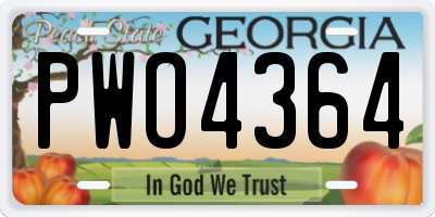 GA license plate PWO4364