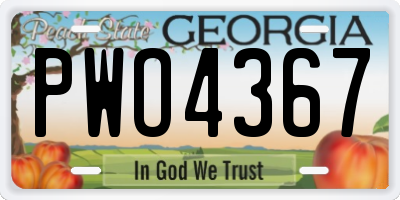 GA license plate PWO4367