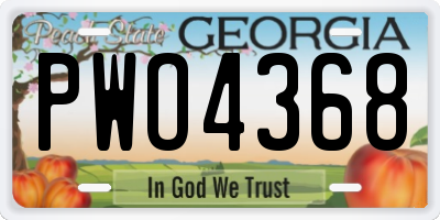 GA license plate PWO4368