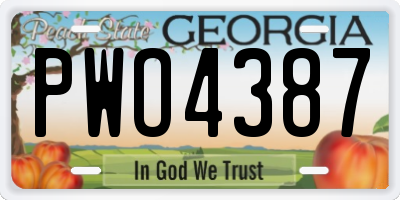 GA license plate PWO4387