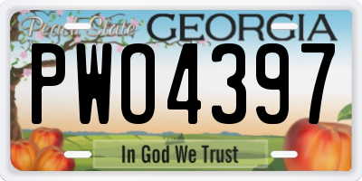 GA license plate PWO4397
