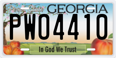 GA license plate PWO4410