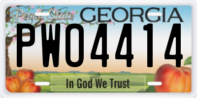 GA license plate PWO4414