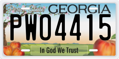 GA license plate PWO4415