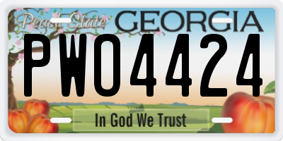 GA license plate PWO4424