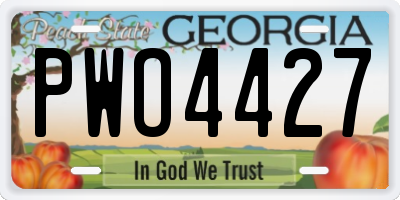 GA license plate PWO4427