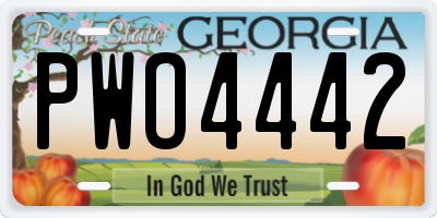 GA license plate PWO4442