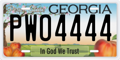 GA license plate PWO4444