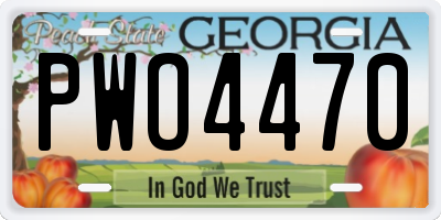 GA license plate PWO4470