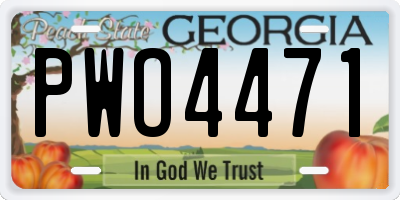 GA license plate PWO4471