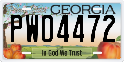GA license plate PWO4472