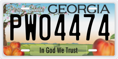 GA license plate PWO4474