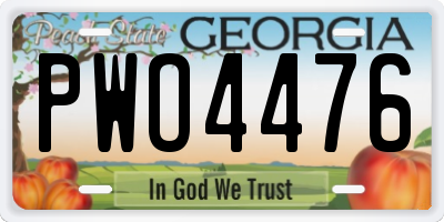 GA license plate PWO4476